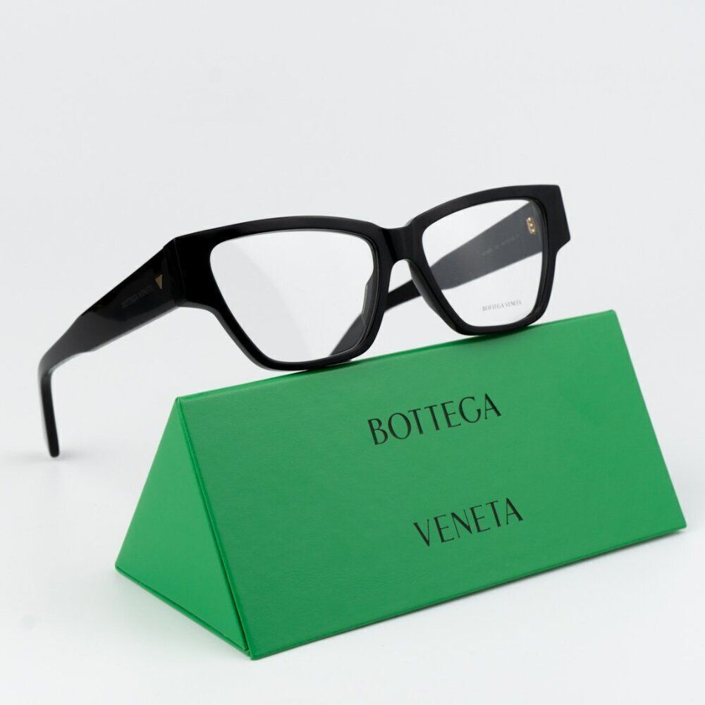 NEW Bottega Veneta BV1288O 001 Black Cat Eye Unisex Eyeglasses